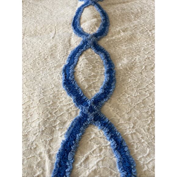 Vintage Floral Double Full Queen 100x 88 Chenille Bedspread MCM Classic Retro - Picture 5 of 11